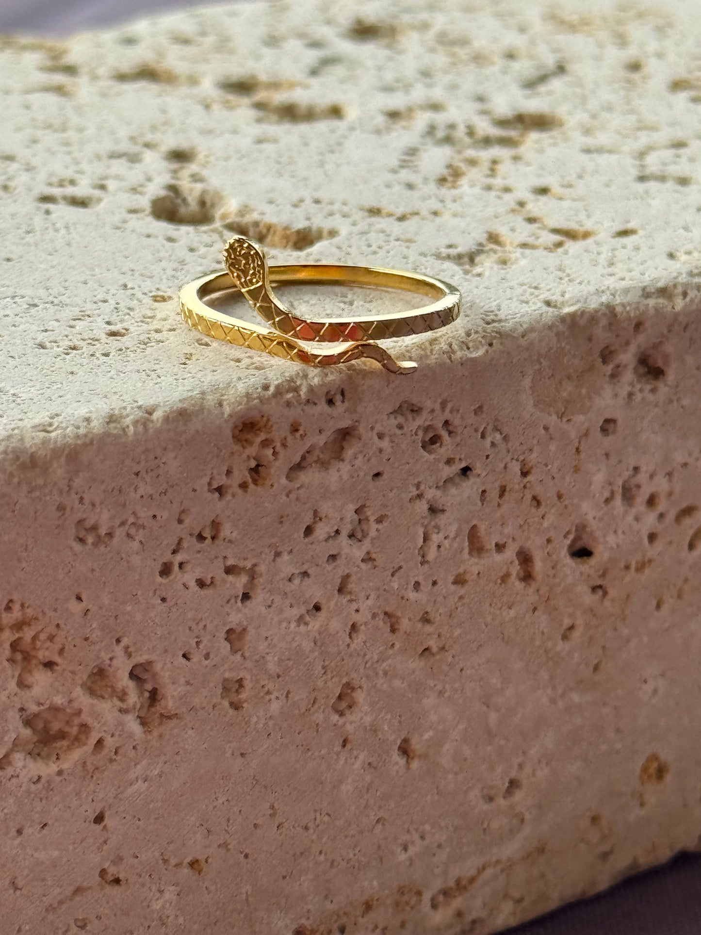 Anello in acciaio inossidabile Snake - oro