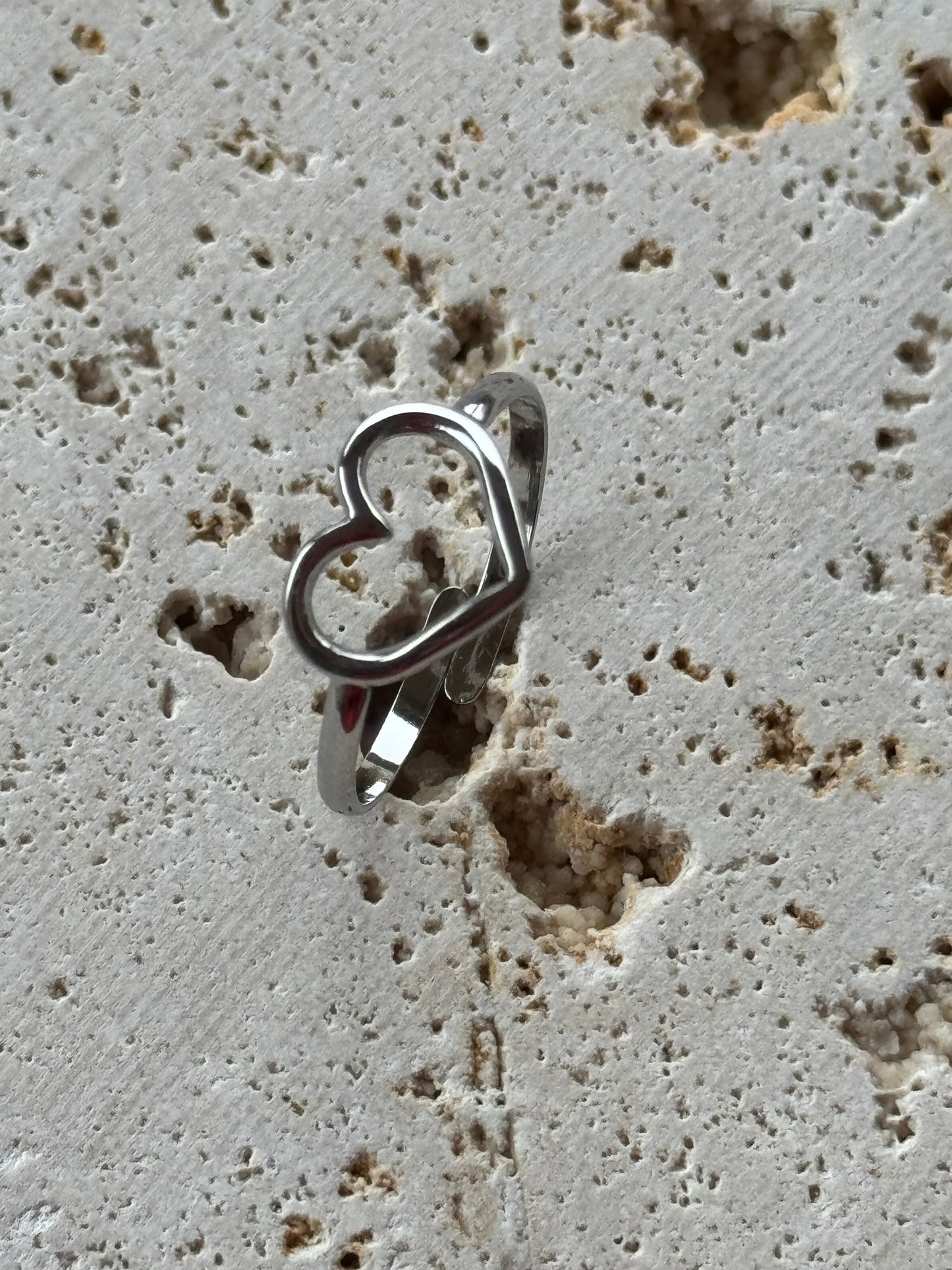 Anello in acciaio inossidabile Love - argento