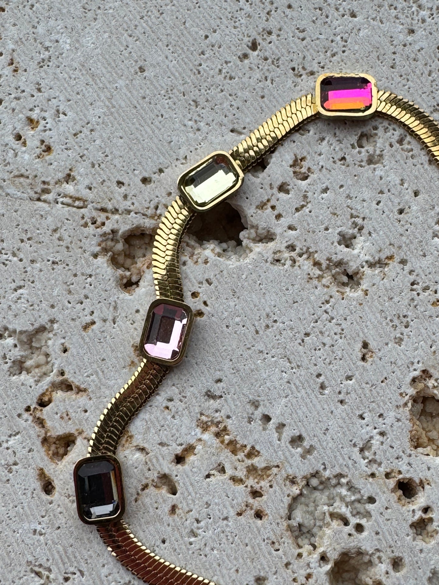 Bracciale con cristalli cristal - oro multicolor