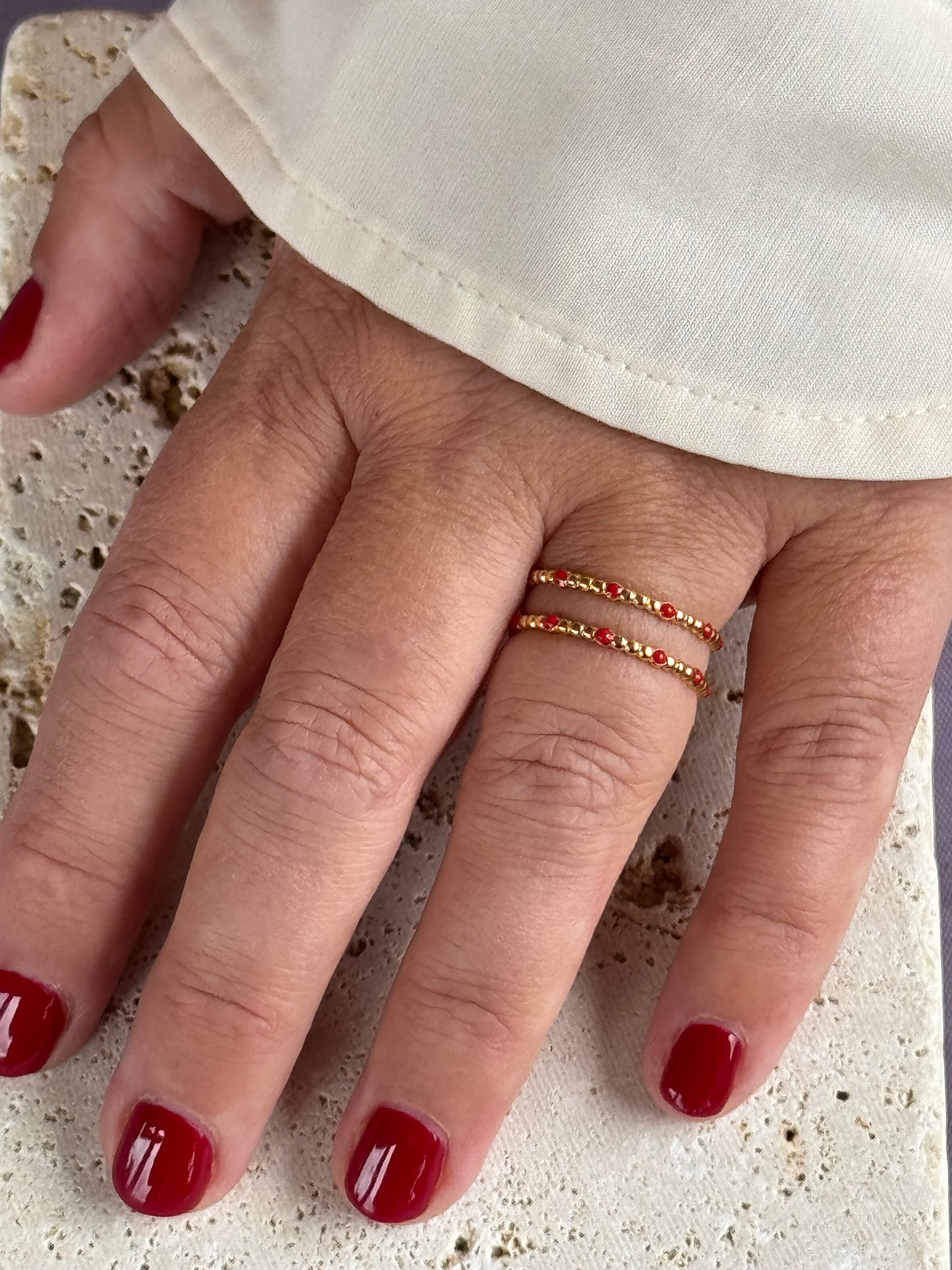 Anello in acciaio inossidabile Rouge - oro