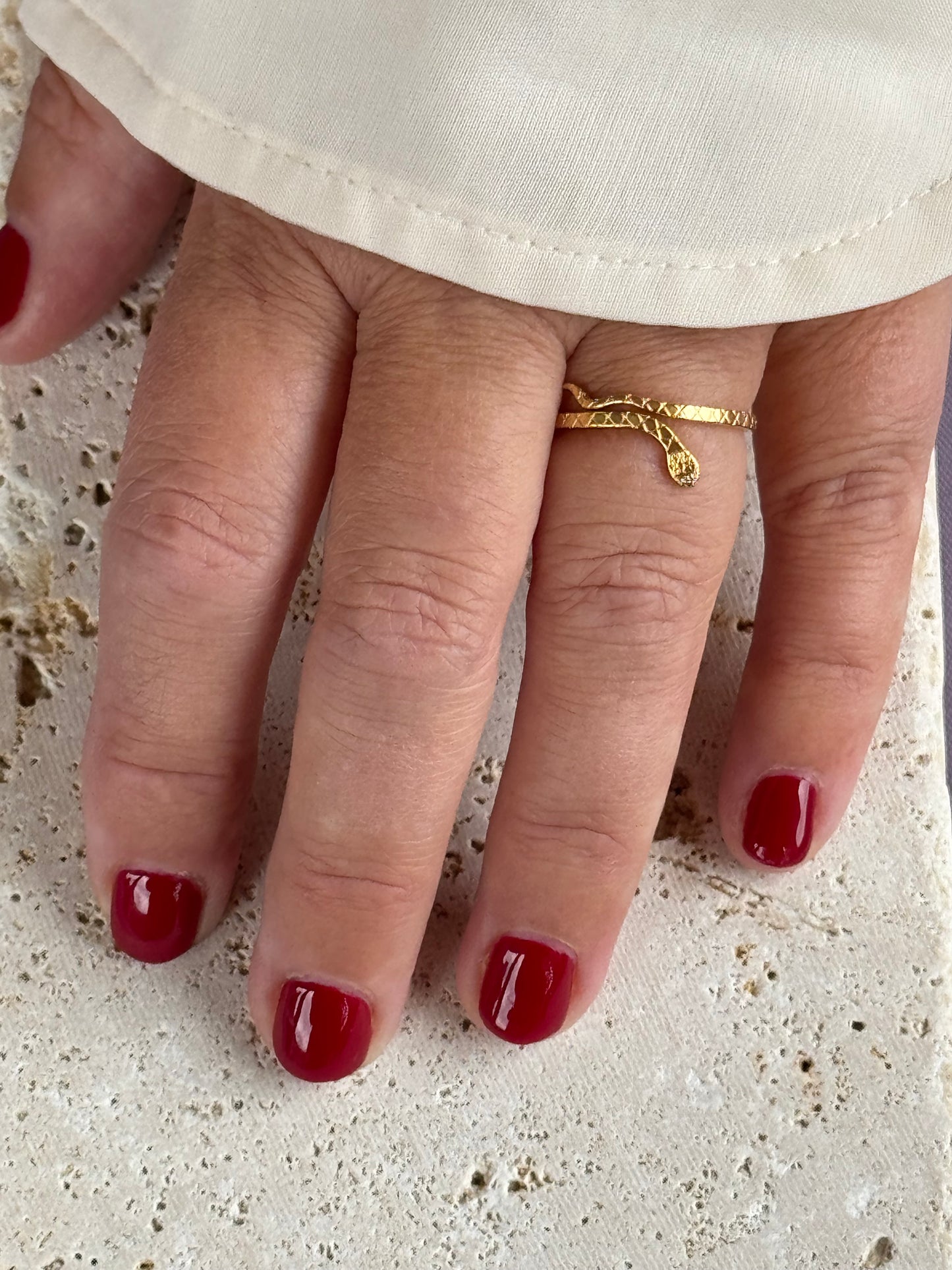 Anello in acciaio inossidabile Snake - oro