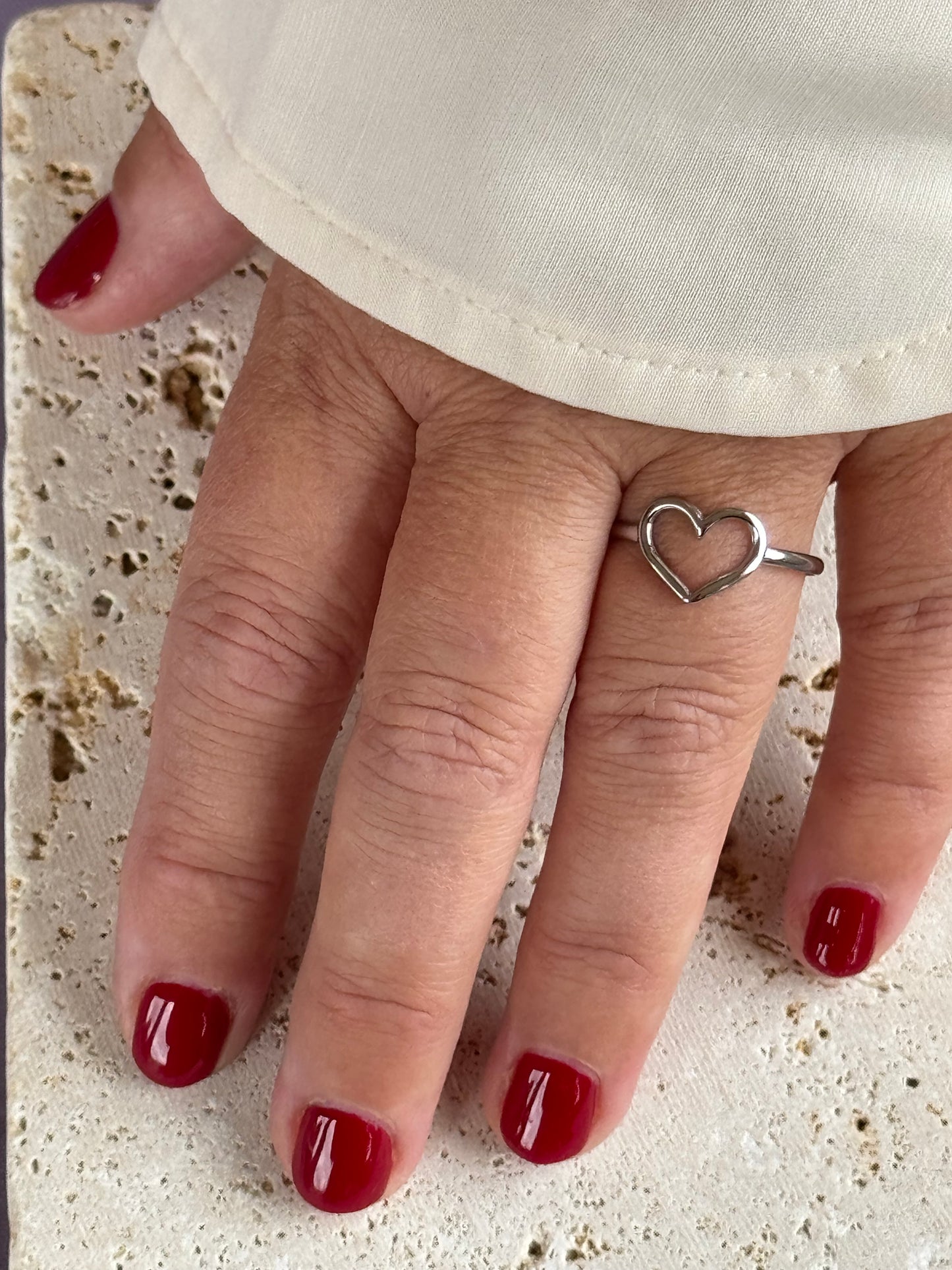 Anello in acciaio inossidabile Love - argento