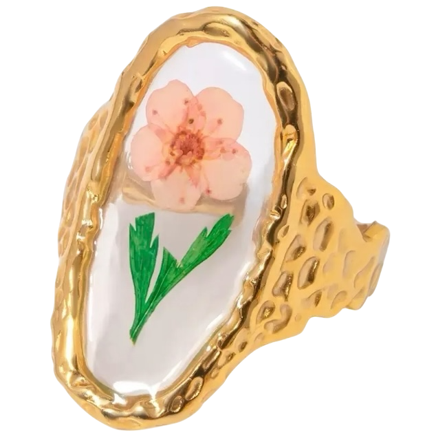 Anello in acciaio inossidabile fiore
