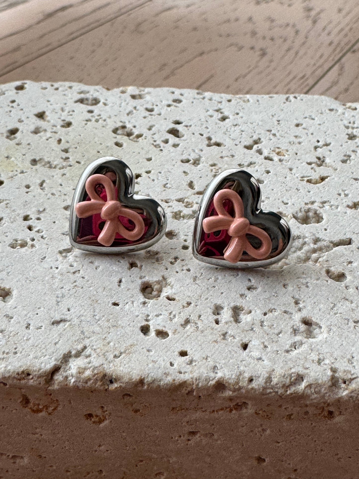 Orecchini Fiocco Rosa