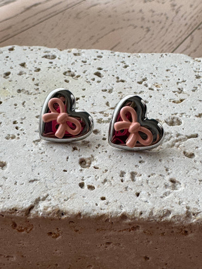 Orecchini Fiocco Rosa