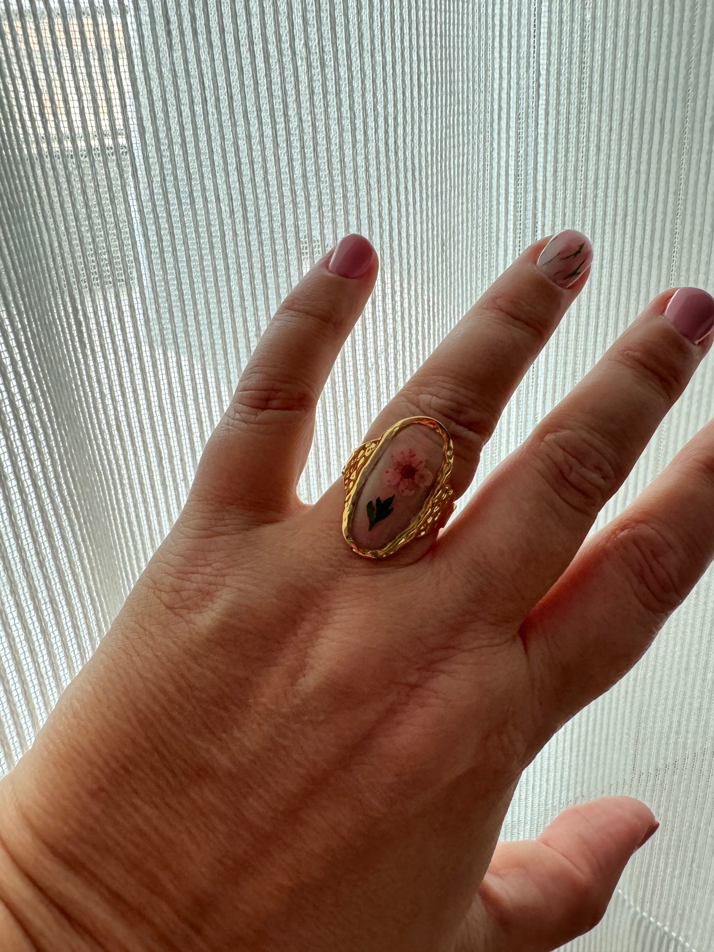 Anello in acciaio inossidabile fiore
