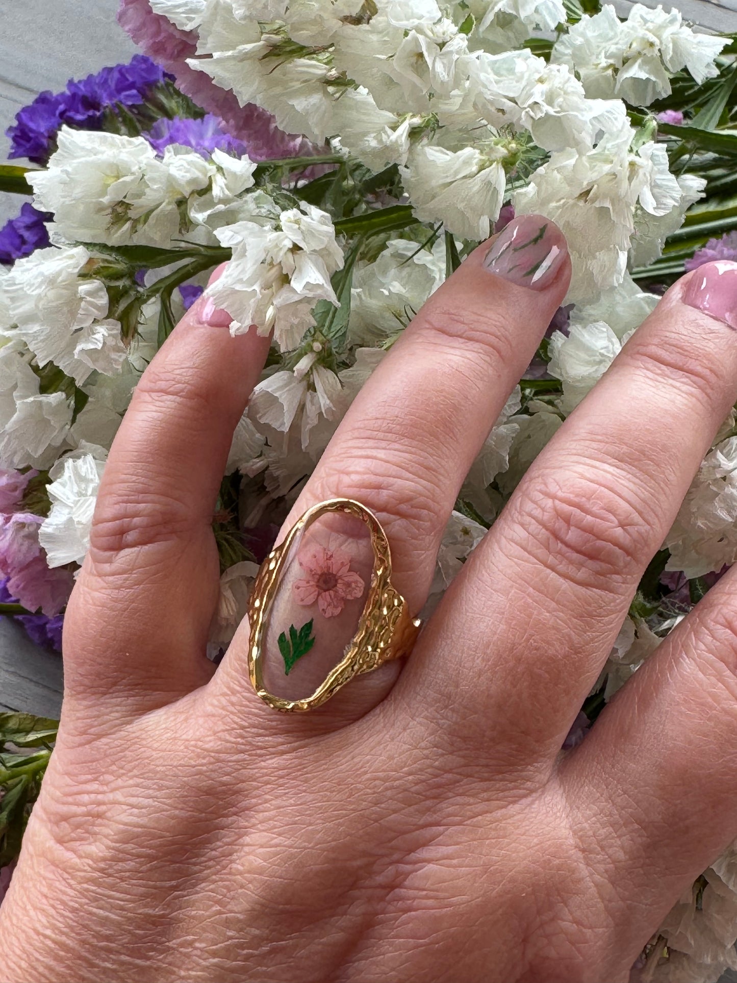 Anello in acciaio inossidabile fiore