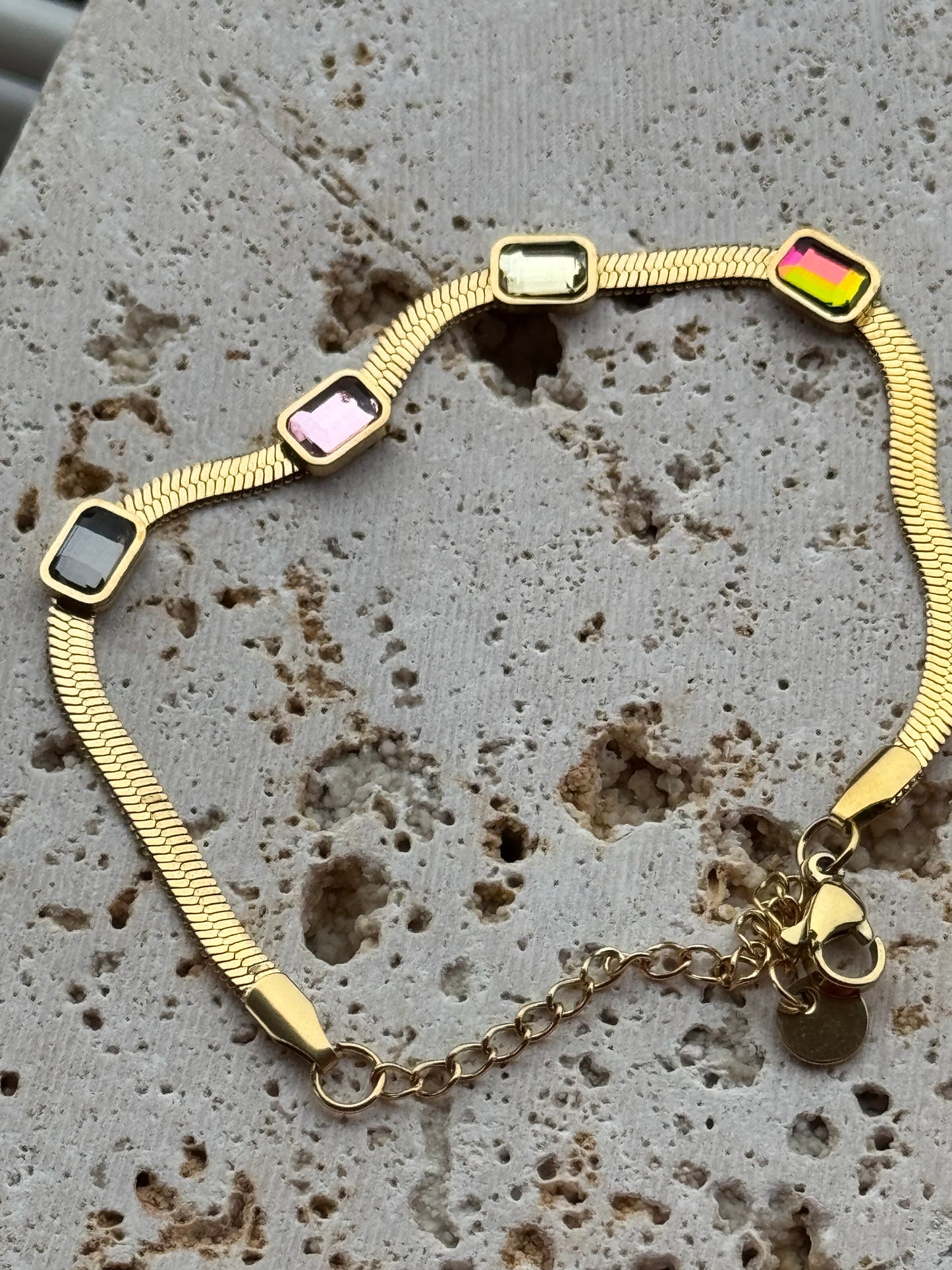 Bracciale con cristalli  cristal - oro multicolor