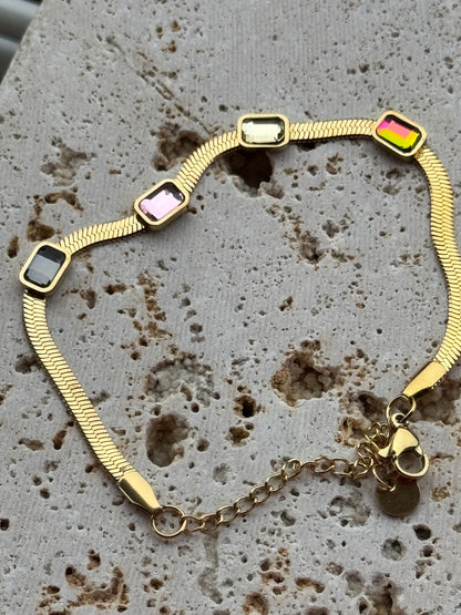 Bracciale con cristalli  cristal - oro multicolor