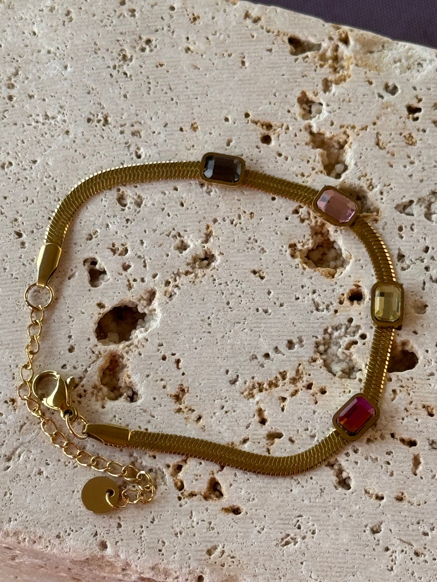 Bracciale con cristalli  cristal - oro multicolor