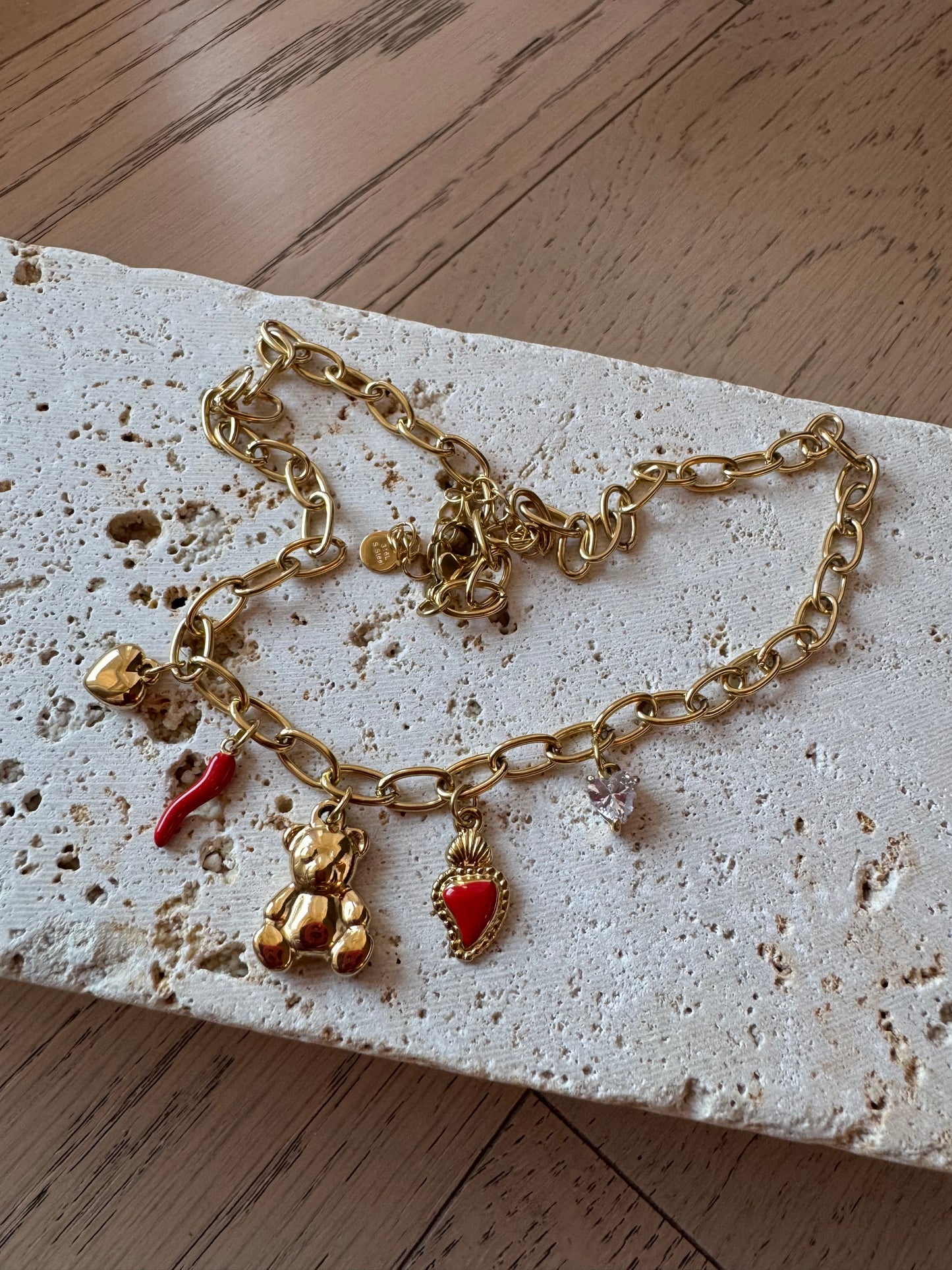 Collana Bear in acciaio inossidabile -oro