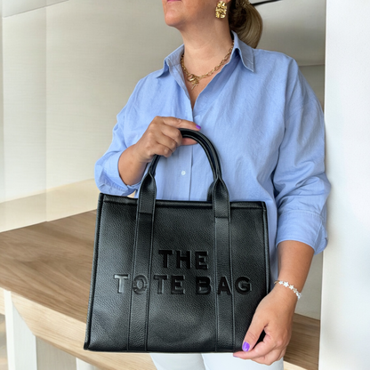 Borsa a mano in simil pelle- TOTE- nera