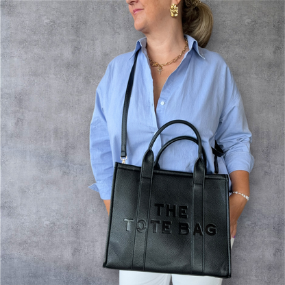 Borsa a mano in simil pelle- TOTE- nera