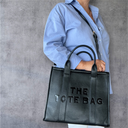 Borsa a mano in simil pelle- TOTE- nera
