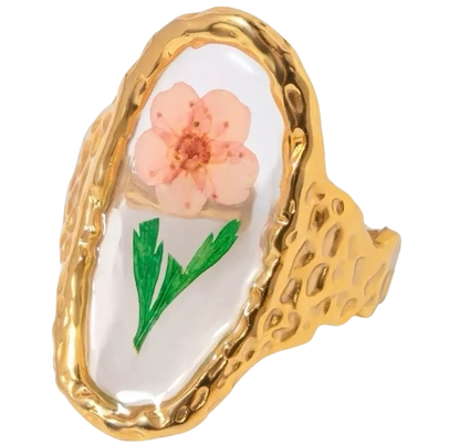 Anello in acciaio inossidabile fiore