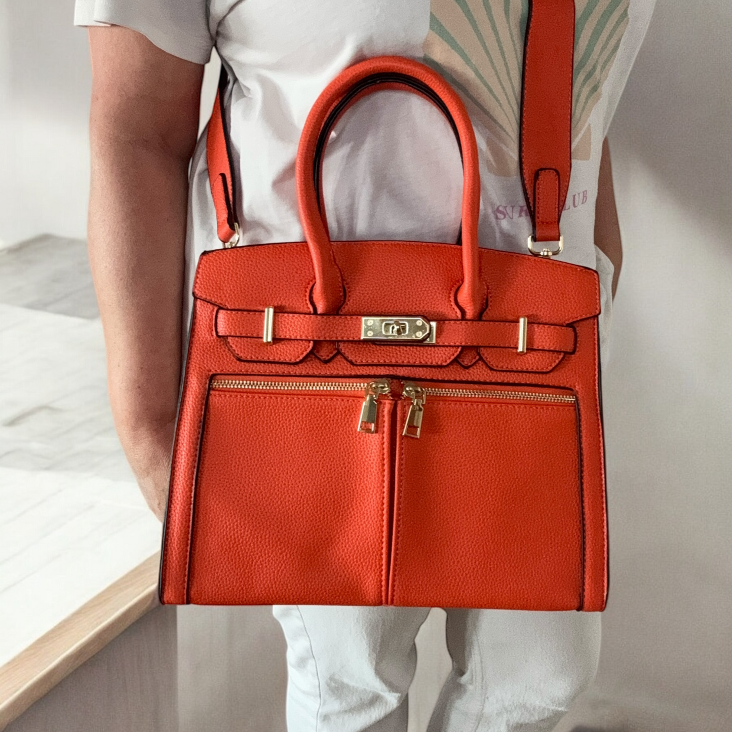 Borsa Naomi  in simil pelle- arancio