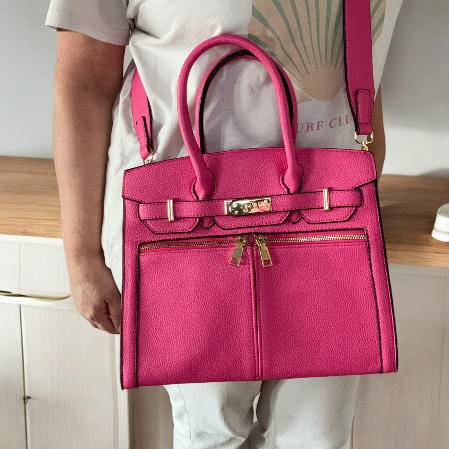 Borsa Naomi  in simil pelle- fucsia