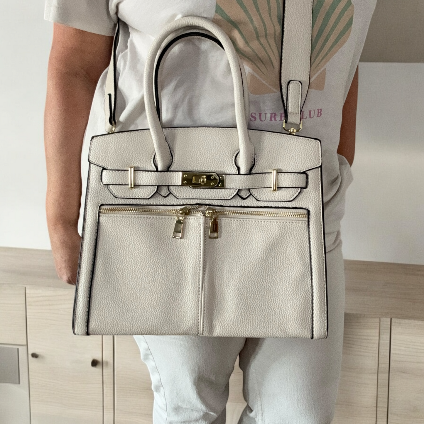 Borsa Naomi  in simil pelle- beige